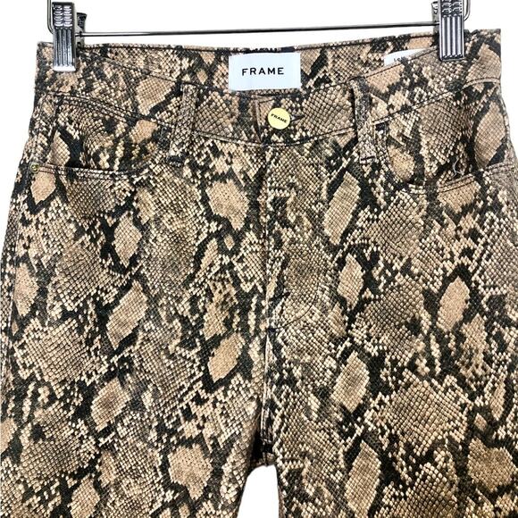 Frame Le High Skinny Crop Jeans in Coated Python Size 25 - Picture 3 of 8